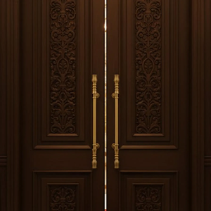 CAIRO CREST Modern Brass Door <b>Handle</b> Antique Gold Finish Luxury Decorative Pull <b>Handle</b> Premium Interior Exterior Door Hardware - Product Image 2