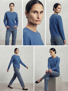 T-shirt à manches longues coupe ample personnalisé OEM, col rond, t-shirt surdimensionné, 100% coton, séchage rapide, coupe ample, t-shirt de jogging pour femmes - Product Image 6