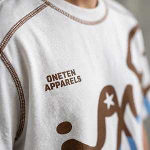 ชุดเสื้อยืดสีขาว กางเกงขาสั้นสีน้ำตาล แบรนด์ ONETEN APPARELS สำหรับผู้ชาย คอกลม แขนสั้น เป็นมิตรกับสิ่งแวดล้อม สไตล์สตรีทแวร์ ใส่สบายๆ ในฤดูร้อน ทรงหลวม - Product Image 5