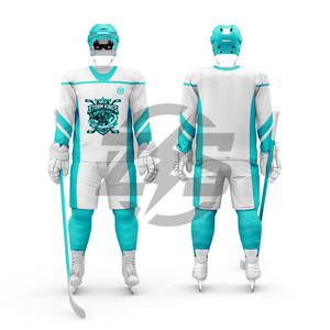 Storm Kings Ice Hockey Jersey <b>White</b> Blue Sublimation Print Breathable Polyester <b>Men's</b> Adult Uniform Needle Detection - Product Image 4