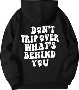 Sudadera con Capucha para Hombre, Informal, con Estampado Gráfico de Letras, Ligera, de Manga Larga, con Estampado Puff, Estética Moderna - Product Image 1