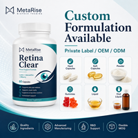 Capsules Oculaires Naturelles Retina Clear Lutéine, Zeaxanthine, Myrtille, Zinc, Vitamine A – Favorise la Clarté Visuelle, Soulage la Fatigue Oculaire – 60 Capsules pour Adultes