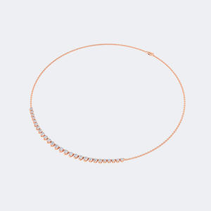 Collar con Colgante Curvo de Diamantes de Corte Redondo de 3.00CTW en Oro Sólido para Mujer, Elegante, con Engaste de Puntas, Regalo de Joyería para Aniversario - Product Image 2