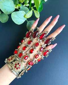 Service OEM, designs personnalisés, fabrication artisanale, acier inoxydable de haute qualité, bijoux vintage afghans pour femmes, collier et boucles d'oreilles pour adultes - Product Image 2