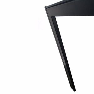 Tavolo da Pranzo Semplice in Vetro Temperato Nero e Ferro Assemblato - Product Image 4
