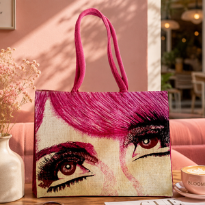 Sac de courses en tissu de jute écologique |   Sac de courses réutilisable avec poignée durable, personnalisable, vente en gros, export, OEM, sacs d'Inde - Product Image 2