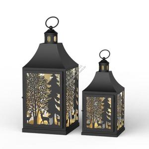 Última Novedad: Linterna Colgante de Hierro Forjado con Diseño de Ciervo y Bosque, Cortada con Láser, para Velas Aromáticas - ¡Venta Caliente! - Product Image 1