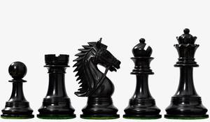 Pions d'échecs de la série Premium CB Bridle, triplement lestés, roi de 4,2 pouces en ébène et buis, au meilleur prix - Product Image 5