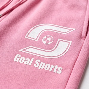 Pink Wide Leg Fleece Sweatpants Women High Waist Drawstring Loose Fit Casual Full Length Solid Color Embroidery Logo Sportwear - Product Image 5