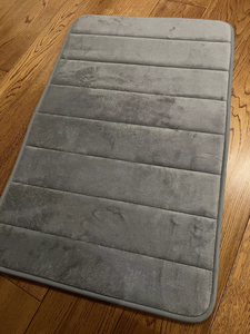 Minimalist Rectangle Memory Foam Bath Mat With <b>Rubber</b> Backing Anti Slip Solid Black For Bathroom <b>Floor</b> - Product Image 5