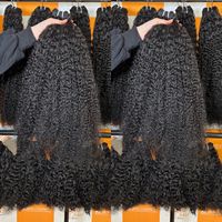 Meilleure qualité 32 pouces couleur naturelle birman Curl trame faisceaux de cheveux 100% véritables extensions de cheveux humains