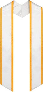 Étole de graduation unisexe pour adultes, 72 pouces de long, en tissu, classe 2024, avec bordure angulaire unie, accessoire personnalisable pour l'honneur, usage scolaire - Product Image 5