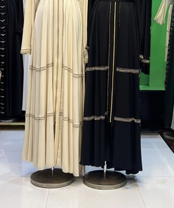 High Quality Modest Dubai Beaded Sequined <b>Long</b> Sleeve Abaya Muslim Traditional Handmade Wedding Women Breathable V Neck - Product Image 2