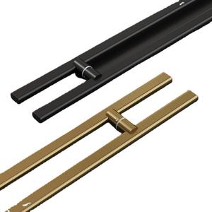 D Shape Bar Wooden <b>Door</b> <b>Handles</b> Aluminum Stainless Steel Black <b>Pull</b> Glass <b>Door</b> <b>Handle</b> Modern Design 5 Year Warranty Easy - Product Image 4