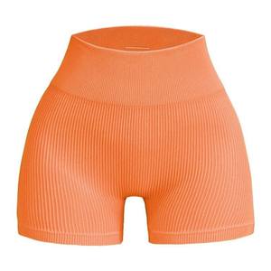 Shorts de sport moulants pour femme, taille haute élastique, effet push-up fessier, style cycliste, pour la course et la gym, motif uni - Product Image 3