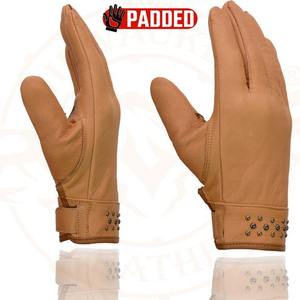 Gants de conduite en cuir clouté vintage de haute qualité, gants d'équitation en cuir véritable marron premium, unisexe, style rétro - Product Image 5