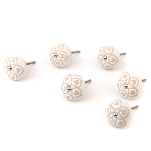 Boutons de meuble modernes en céramique bleu et blanc pour entrée, cuisine et chambre - Product Image 4