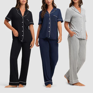 High Quality Women Sleep Wear Cotton Night <b>Suit</b> Comfortable Home Loungewear Breathable Quick Dry Eco-Friendly Summer Bulk - Product Image 1