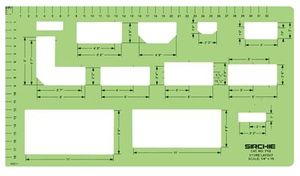 RE-AB-LINE INC Modèle de scène de crime RSC-100 en plastique vert, échelle 1/4"=1'0" avec formes et figures pour l'analyse criminalistique - Product Image 2