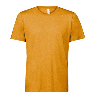 Camisetas de gimnasio con etiqueta desprendible y logo personalizado, cuello redondo, ajuste suave premium, mezcla CVC Heather Tri-Blend, al por mayor - Product Image 1