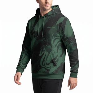 Sweat-shirt à capuche personnalisé pour homme, imprimé par sublimation, en coton et polyester, avec poche, respirant, vêtements de sport d'hiver - Product Image 3