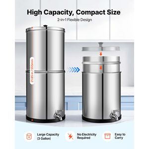 Sistema de Filtro de Agua de Sobremesa de Acero Inoxidable 304 con Alimentación por Gravedad 3G, Reduce el Plomo hasta en un 99% - Product Image 6