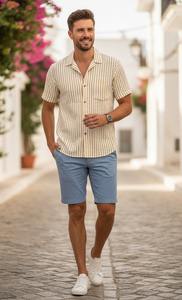 Camisa Casual de Algodón para Hombre, Estampada a Mano, Tradicional, de Verano |   Exportación al por Mayor de Productos Ecológicos Transpirables - Product Image 4