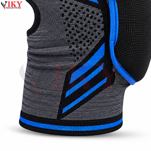 Genouillères de boxe robustes de couleur bleu et gris personnalisées, équipement de protection rembourré en éponge épaisse pour les arts martiaux mixtes, le kickboxing - Product Image 5