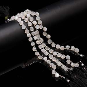 Perles de pierre de lune blanche naturelle facettées en forme d'oignon 7-9MM, perles de pierre de lune facettées en forme de goutte d'eau pour la fabrication de bijoux - Product Image 5