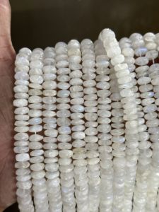 Perles rondes lisses en pierre de lune arc-en-ciel naturelle, brins de 16 pouces, 8 mm, 9 mm, perles de pierre de lune naturelle pour la fabrication de bijoux, en gros - Product Image 4