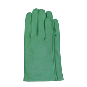 Gants en cuir vert, longueur poignet, style uni, non doublés, décontractés, utilisables en toutes saisons, en cuir de mouton souple de qualité supérieure - Product Image 2