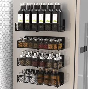OEM/ODM Vietnam Magnetic Refrigerator Spice Rack Moveable <b>Kitchen</b> <b>Storage</b> Shelf Multifunction Organizer - Product Image 3