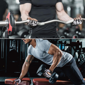 Gants courts de sport pour hommes, pour musculation, gymnastique, fitness, protection des paumes et grip, faciles à porter, coussinets de préhension pour la musculation - Product Image 5