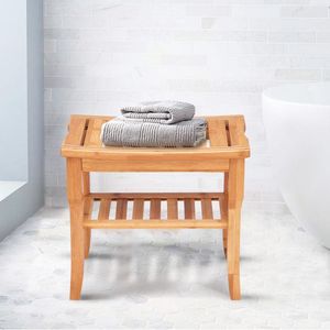Sedia da doccia in bambù per bagno con ripiano portaoggetti - Categoria prodotti: Sedie per ospedali - Product Image 1