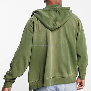 Sweat à capuche délavé au soleil Streetwear French Terry Blank Sweat à capuche délavé à l'acide pour hommes Sweat à capuche zippé personnalisé - Product Image 4