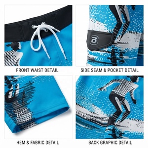 Shorts de Playa para Hombre con Estampado de Puntos Azules, Sublimados, de Secado Rápido, Deportivos, Cintura Elástica, Largo Medio, con Bolsillos - Product Image 4