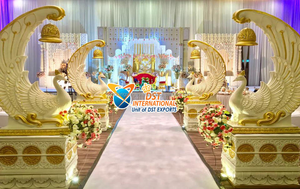 Estatua de elefante de fibra real para decoración de vestíbulo de boda, estatua de elefante de entrada India para puerta de boda, decoración de estatuas de Hathi FRP - Product Image 5