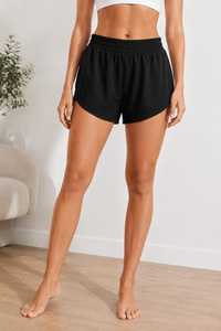 Shorts de sport athlétiques taille haute pour femmes, séchage rapide, légers, pour entraînement, gym, fitness, avec doublure intérieure OEM/ODM - Product Image 3