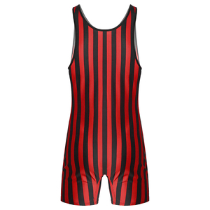 Traje de Artes Marciales de Una Pieza para Hombre, Rojo y Negro a Rayas, Ajustado, de Spandex, Talla Adulto, Uniforme Elástico para Artes Marciales Mixtas - Product Image 4