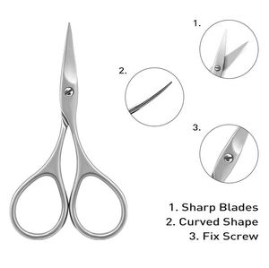 Ciseaux à ongles professionnels pliables pour droitiers, lames courbées en acier inoxydable, manche en acier, coupe précise des cuticules - Product Image 5