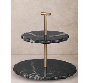 Support à gâteau en marbre pour la cuisine et les fêtes, décoration luxueuse, forme carrée, support en laiton, support à gâteau en marbre - Product Image 2