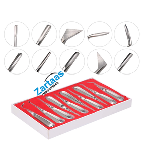 Kit d'instruments dentaires en acier inoxydable de haute qualité, 10 pièces, pour l'éloignement et l'extraction des racines dentaires - Product Image 6