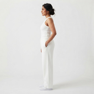 Pantalon de survêtement ample à jambes larges pour femme, décontracté, 100 % polaire polyester, longueur intégrale, pour le sport et la course, coupe ample, short de survêtement pour femme - Product Image 5