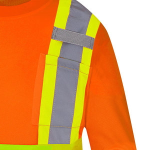 Camiseta de Trabajo de Alta Visibilidad para Construcción, Manga Corta, Invierno, Reflectante, con Cinta Reflectante, Ropa de Seguridad - Product Image 5