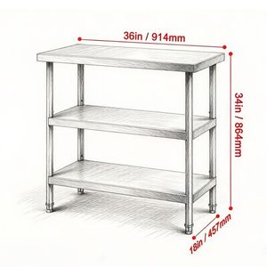 Tavolo da Lavoro in Acciaio per Cucina Commerciale con Ripiani Regolabili - Product Image 3