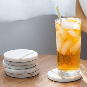 Sous-verres de luxe en marbre incrusté, peints à la main, écologiques, pour la décoration de table, le café et la mise en valeur de la table à manger - Product Image 2