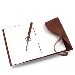 Laiton Antique Clé En Cuir Relié Journal Voyage Laitier À La Main Sans Bois Blanc Coton Tapis Papier En Cuir Logo Personnalisé Journal - Product Image 6