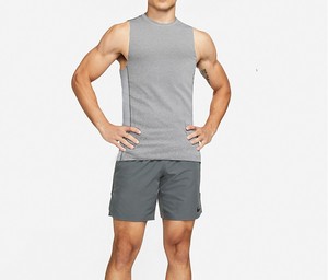 <b>Men's</b> <b>White</b> Sleeveless Knitted Tank Top O-Neck Solid Sporty Quick Dry Muscle <b>Vest</b> - Product Image 3