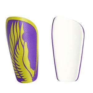 Protège-tibias de sport à motif flamme jaune et violet, impression par sublimation, matériau PP, équipement de protection pour adultes - Product Image 5