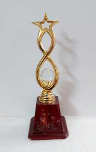 Trofeo de libro abierto dorado por excelencia académica. Disponible a precios de mayorista. - Product Image 5